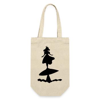 Alice-Silhouette im Wunderland - Geschenkbeutel für Flaschen - Natur - Vorne