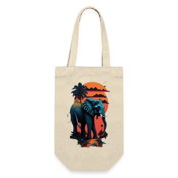 Eléphant, rue à Miami, couleurs vives, - Sac à bouteille - nature - Devant