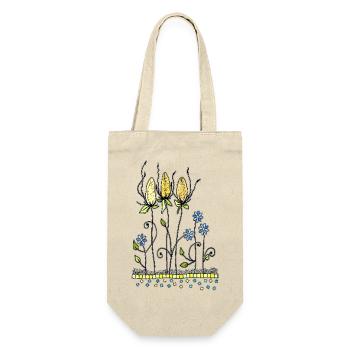 Blumen - Geschenkbeutel für Flaschen - Natur - Vorne
