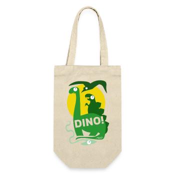 DINO ! Dinosaurier Brontosaurus Kinder Comic - Geschenkbeutel für Flaschen - Natur - Vorne