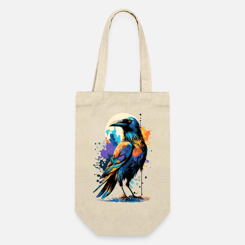 Corbeau noir - Corbeau coloré - Corbeaux et corbeaux - Sac à bouteille - nature