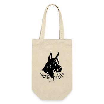 unstoppable -Dobermann - Geschenkbeutel für Flaschen - Natur - Vorne