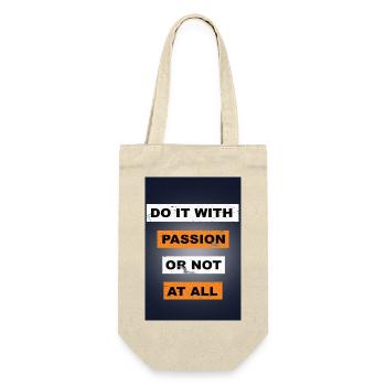 Do it with passion or not at all saying lettering - Gift Bag for Bottles - nature - Front