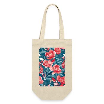 Wunderschöne Blumen - Geschenkbeutel für Flaschen - Natur - Vorne