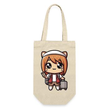 Kawaii Cute Little Girl Traveler - Gift Bag for Bottles - nature - Front