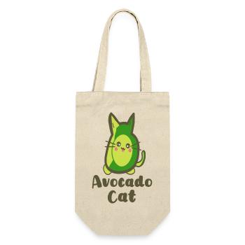 Lustige Avocado Katze Kawaii - Geschenkbeutel für Flaschen - Natur - Vorne