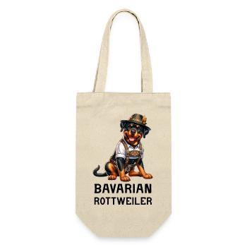Rottweiler Bayern Design - Geschenkbeutel für Flaschen - Natur - Vorne
