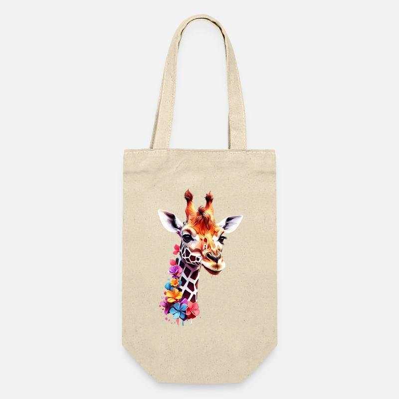 Giraffe V1 24 24 - Geschenkbeutel für Flaschen - Natur