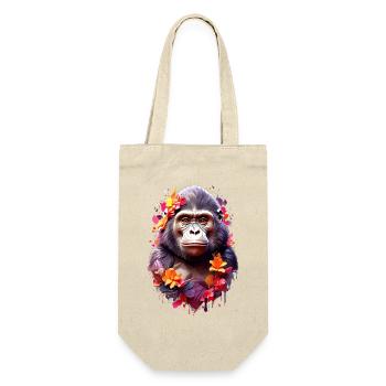 Gorilla V1 24 08 - Geschenkbeutel für Flaschen - Natur - Vorne