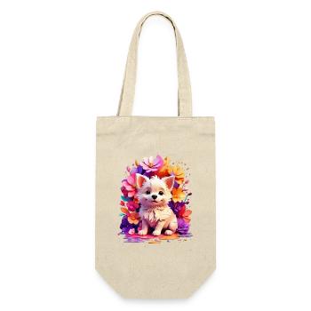 Hund Dog V1 24 21 - Geschenkbeutel für Flaschen - Natur - Vorne