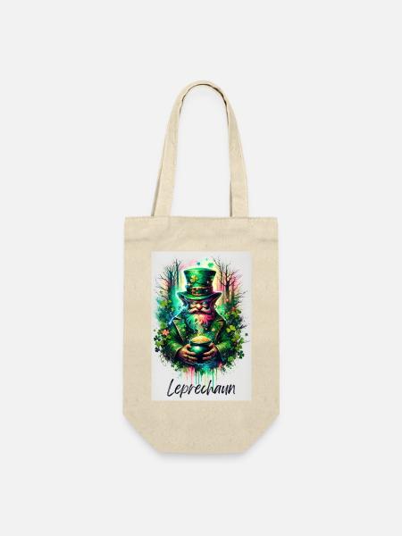 Leprechaun - Little People - Watercolor and Fairy - Gift Bag for Bottles - nature