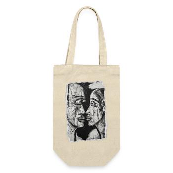 Abstract couple in black and white art - Gift Bag for Bottles - nature - Front