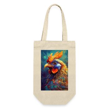 Ein buntes Huhn Portrait 2 - Geschenkbeutel für Flaschen - Natur - Vorne