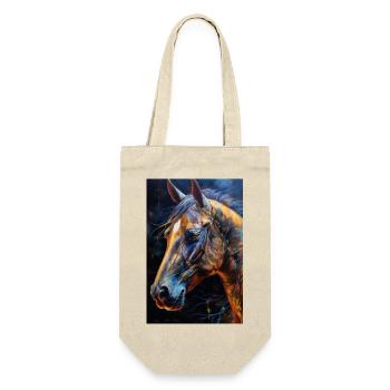 Ein Portrait von einem Pferd 1 - Geschenkbeutel für Flaschen - Natur - Vorne