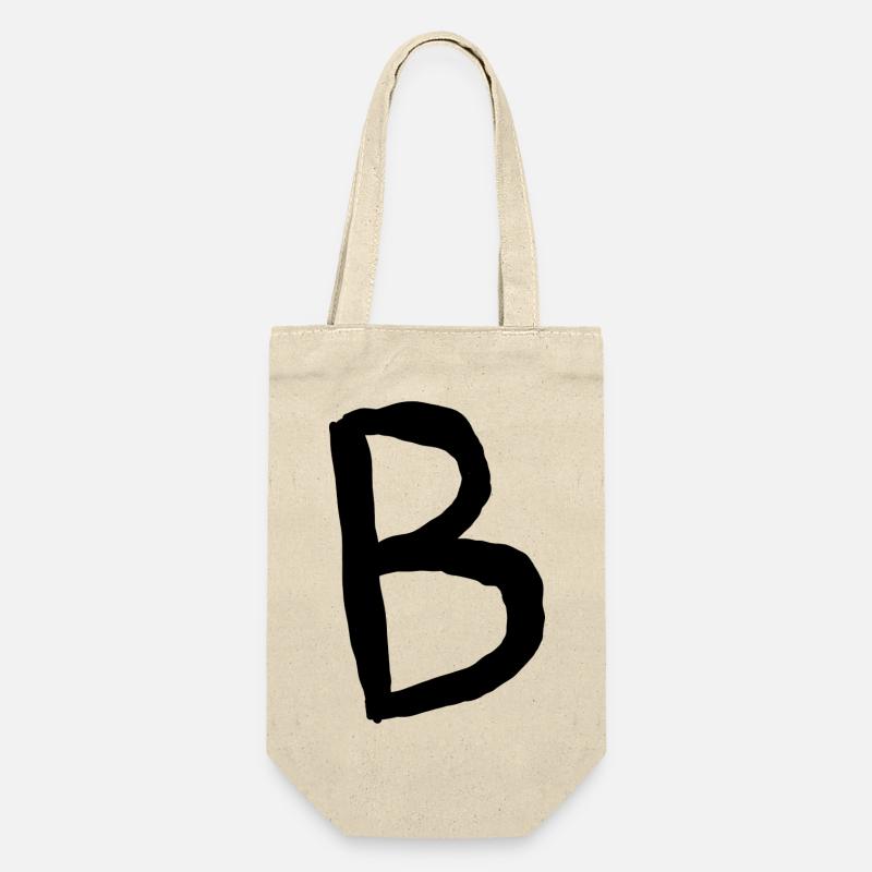 Buchstaben B - Geschenkbeutel für Flaschen - Natur