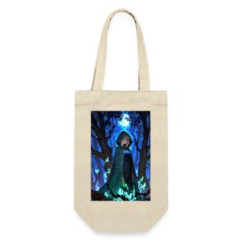 Anime Mädchen Magier Geister - Geschenkbeutel für Flaschen - Natur - Vorne