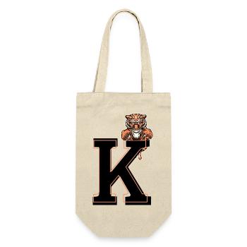 Buchstabe k Tiger - Geschenkidee - Geschenkbeutel für Flaschen - Natur - Vorne