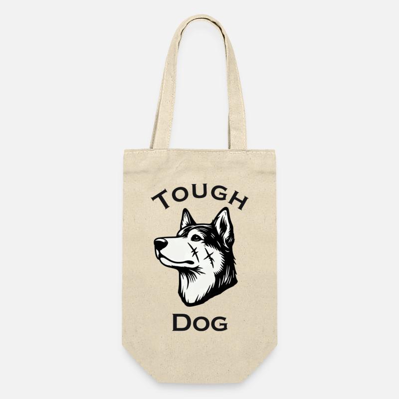 Scarred Wolf - Tough Dog Design - Gift Bag for Bottles - nature