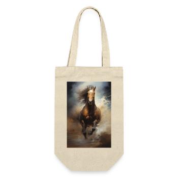 Pferd - Geschenkbeutel für Flaschen - Natur - Vorne