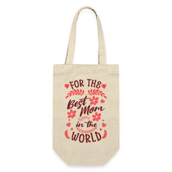 For the best mom in the world Loving design - Gift Bag for Bottles - nature - Front
