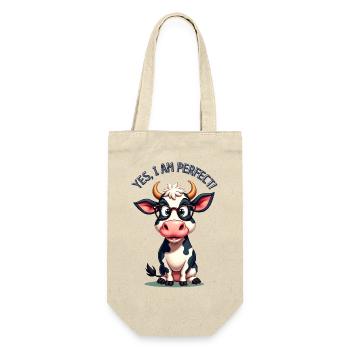 Cow with glasses - Yes, I am perfect! - Gift Bag for Bottles - nature - Front