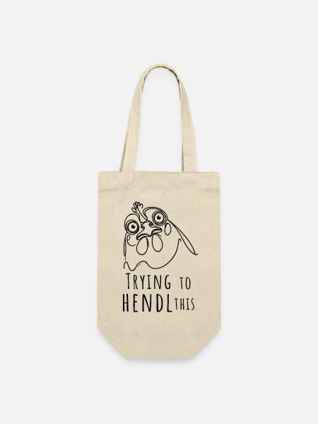 trying to hendl this hühnerliebe dialekt denglisch - Geschenkbeutel für Flaschen - Natur
