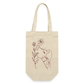Mama liebt dich Mama Blumen Frauen Valentinstag - Geschenkbeutel für Flaschen - Natur - Vorne