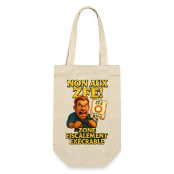 NEIN ZU LEZS! (Zorn) - Geschenkbeutel für Flaschen - Natur - Vorne