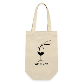 Wein Not - Geschenkbeutel für Flaschen - Natur - Vorne