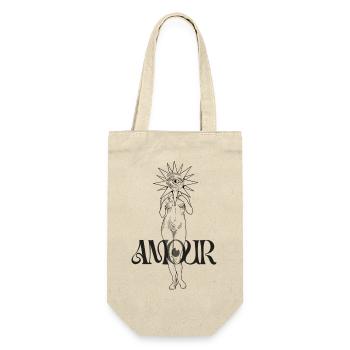 Spirituelle Frau mit Sonne und Auge Amour & Female - Geschenkbeutel für Flaschen - Natur - Vorne