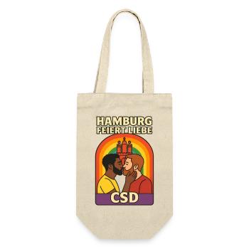 Hamburg celebrates love CSD men - Gift Bag for Bottles - nature - Front