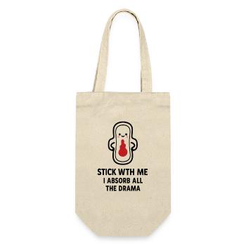 Stick With Me – Sanitary Pads Design - Gift Bag for Bottles - nature - Front
