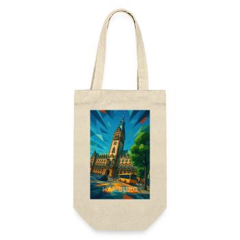 Hamburg RATHAUS – Splendour of the Hanseatic League - Gift Bag for Bottles - nature - Front