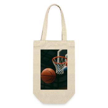 Basketball auf dem Weg zum Korb - Geschenkbeutel für Flaschen - Natur - Vorne
