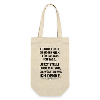 Stellt euch vor sie wissen was ich denke - Geschenkbeutel für Flaschen - Natur - Vorne