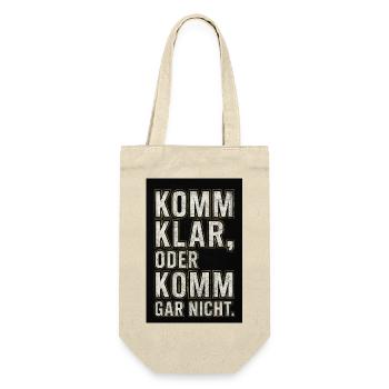 Komma klar!💯🖤💛 - Geschenkbeutel für Flaschen - Natur - Vorne