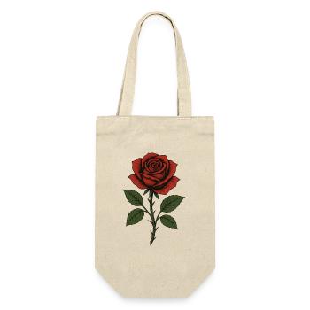 Rose - Geschenkbeutel für Flaschen - Natur - Vorne