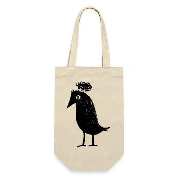 Thoughtful Raven Overthinker Thoughts ADHD Goth - Gift Bag for Bottles - nature - Front