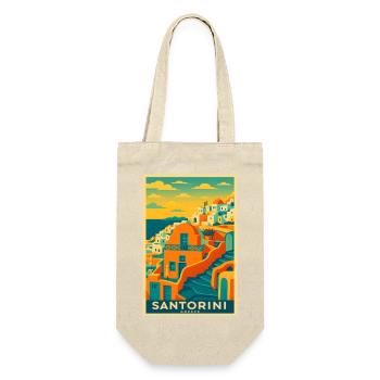 Santorini Griechenland – Insel Architektur - Geschenkbeutel für Flaschen - Natur - Vorne
