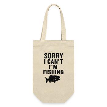 Sorry I Can't – I'm Fishing Angel Design - Gift Bag for Bottles - nature - Front