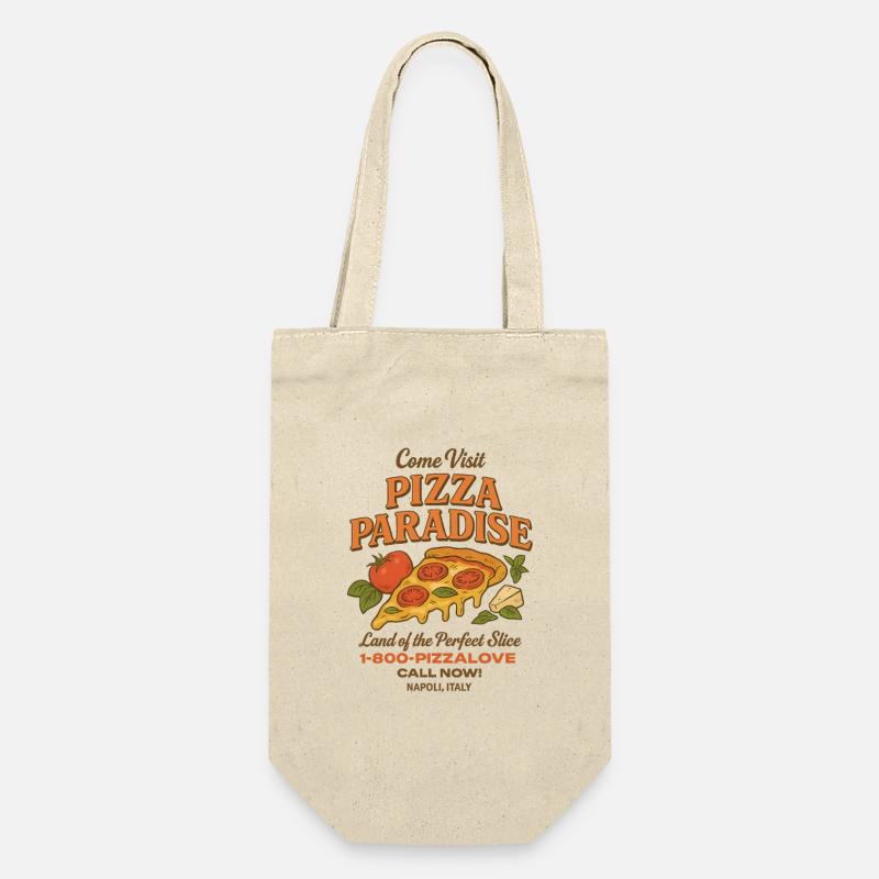 Pizza Paradise - Geschenkbeutel für Flaschen - Natur