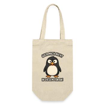 Lustiger Pinguin Spruch Vogel - Geschenkbeutel für Flaschen - Natur - Vorne
