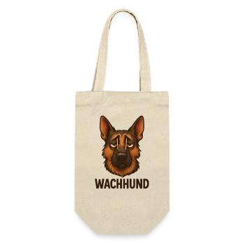 Wachhund Schaeferhund - Geschenkbeutel für Flaschen - Natur - Vorne