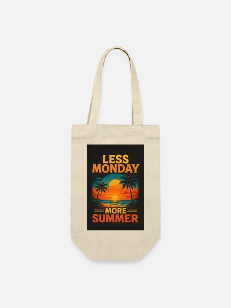 Less Monday – More Summer - Geschenkbeutel für Flaschen - Natur