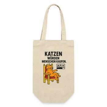 Katzen würden Menschen kaufen. - Geschenkbeutel für Flaschen - Natur - Vorne