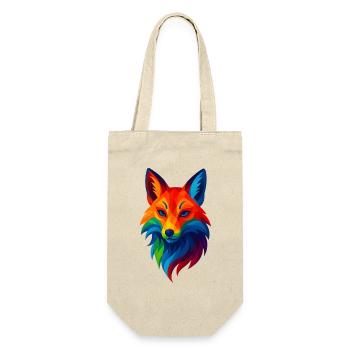 WPAP Stil Tiere - Kitsune Fuchsgeist - Geschenkbeutel für Flaschen - Natur - Vorne