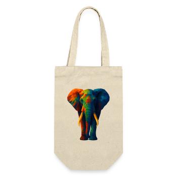 WPAP Stil Tiere - Elefant Porträt - Geschenkbeutel für Flaschen - Natur - Vorne