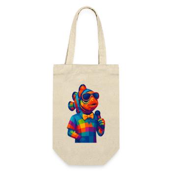 WPAP Polygon Stil Tiere - Clownfisch mit Fliege - Geschenkbeutel für Flaschen - Natur - Vorne