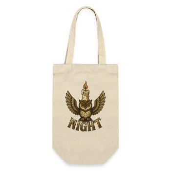 Mystische Nachteule Vintage Tattoo Stil - Geschenkbeutel für Flaschen - Natur - Vorne