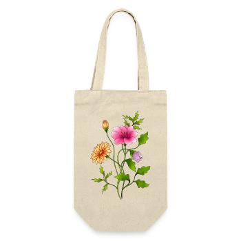 Blumen - Geschenkbeutel für Flaschen - Natur - Vorne